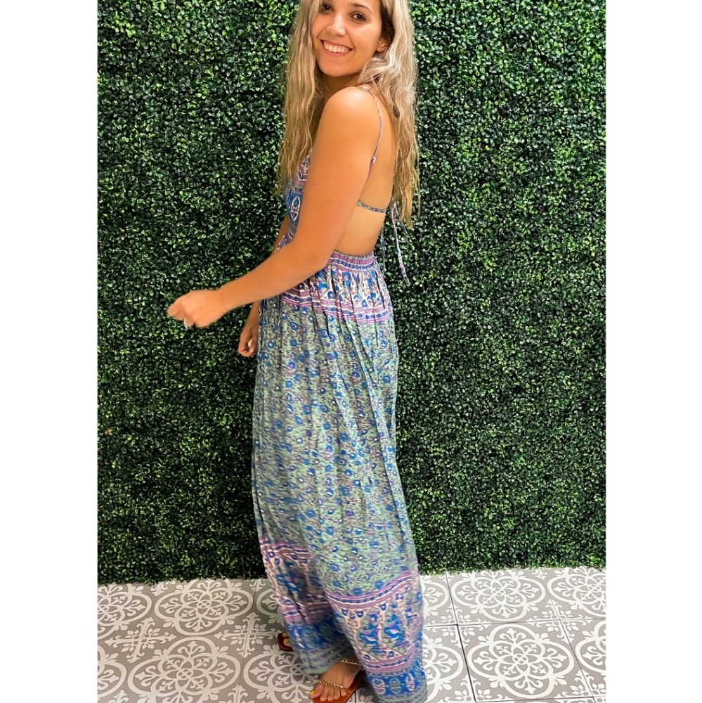 Peacock maxi dress